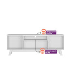 Rack Colorado Linea 180cm Pés Retrô Pés Retrô Nature e Off White