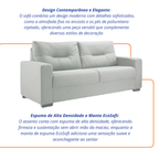Sofá Living MH4209 213cm Herval 2 assentos Cinza Claro