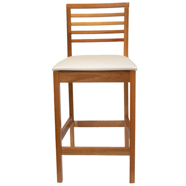 Banqueta Eco Artsoli Castanho Claro com Encosto Ripado Bege Facto