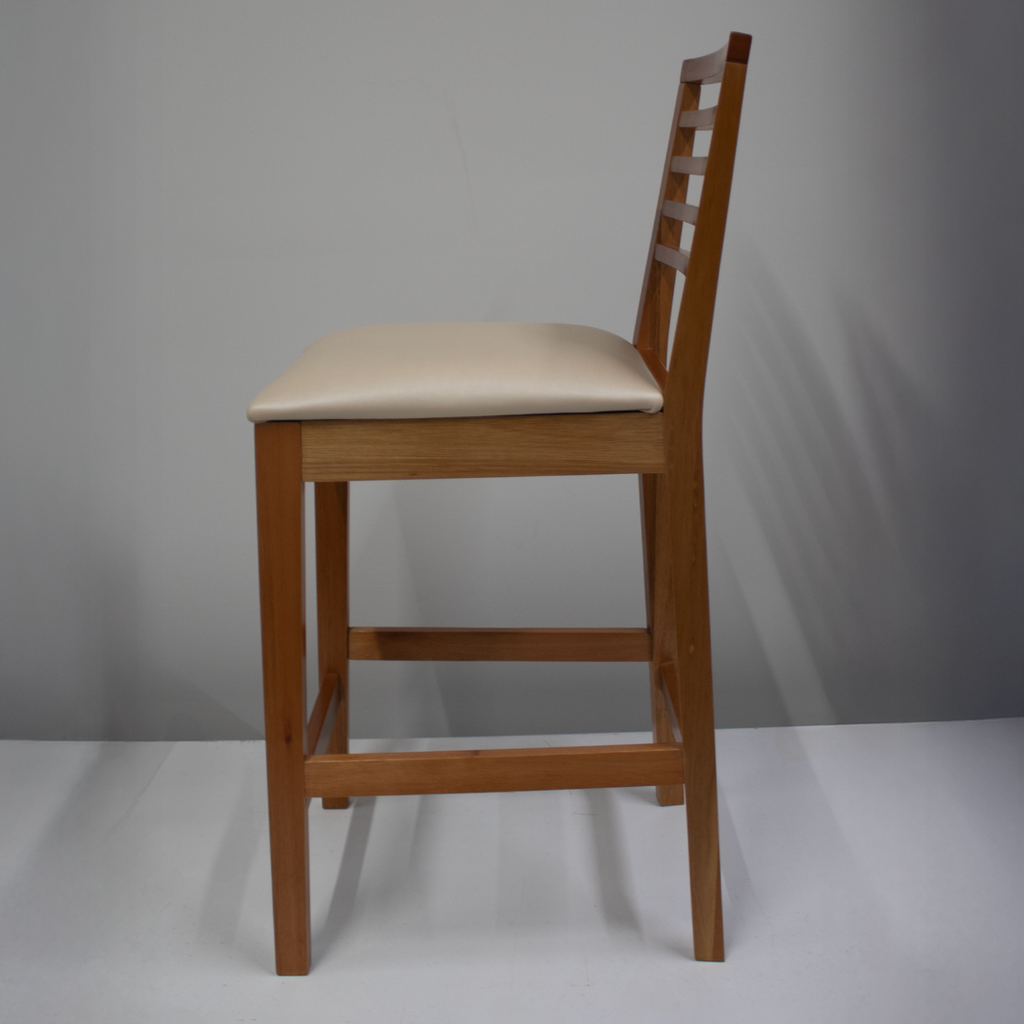 Banqueta Eco Artsoli Castanho Claro com Encosto Ripado Bege Facto