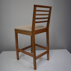 Banqueta Eco Artsoli Castanho Claro com Encosto Ripado Bege Facto