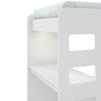 Beliche Solteiro Olga Lopas com Escrivaninha com Led Branco