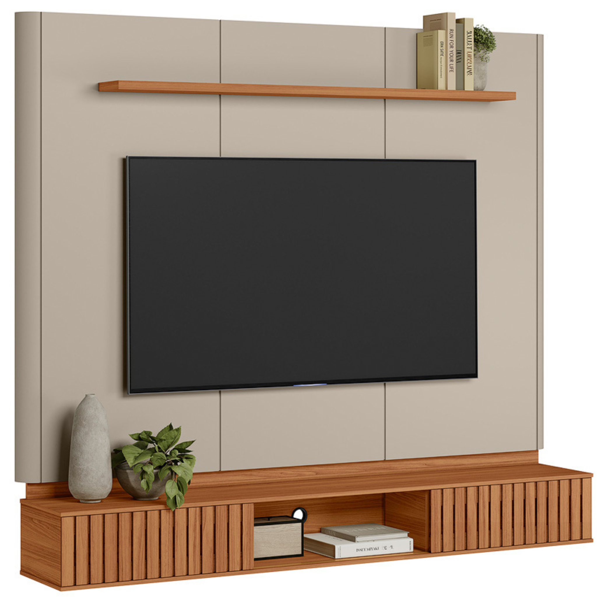 Home Painel Suspenso Amarante Linea 183cm Canela e Off White