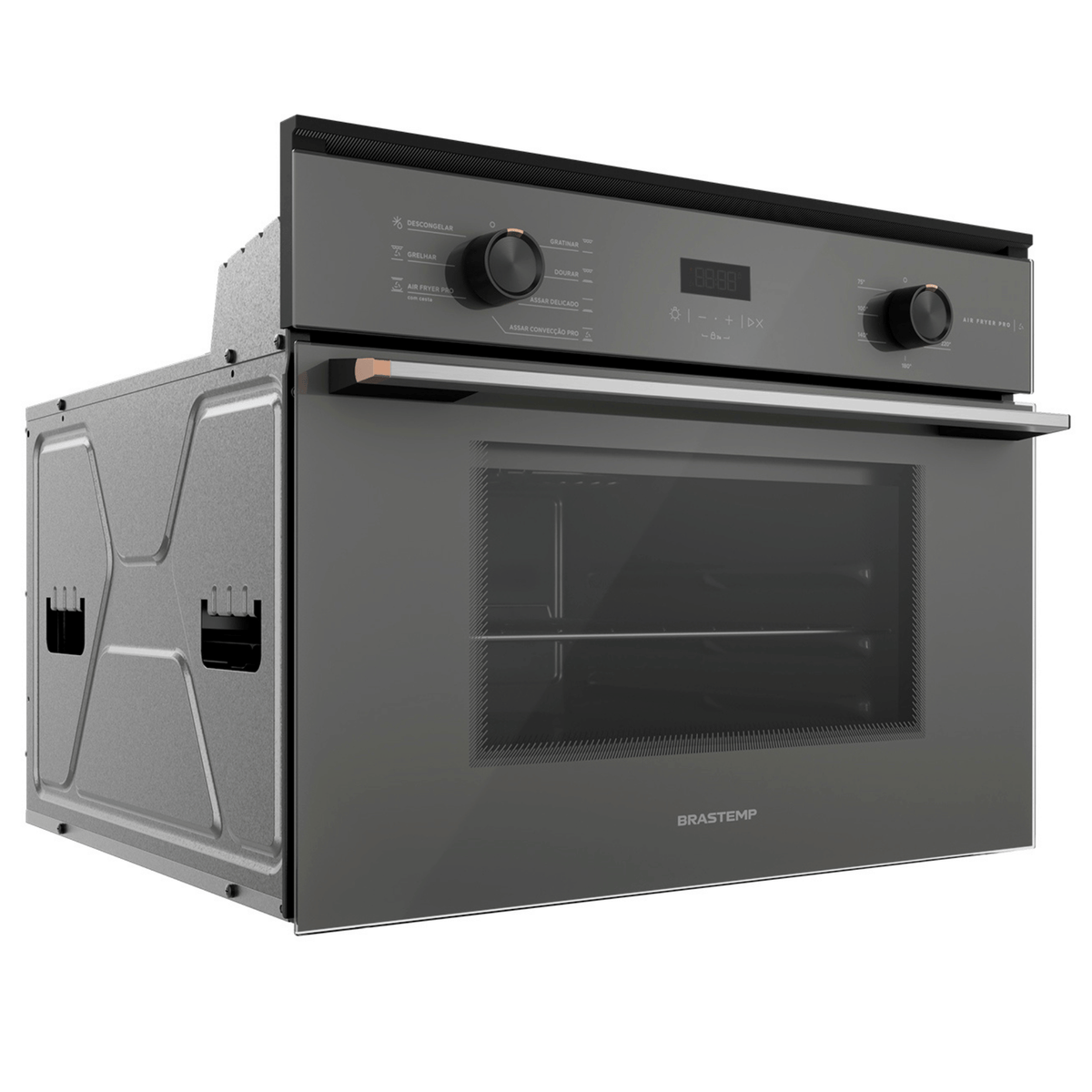 Kit Brastemp de Embutir Forno Elétrico 47L+Micro-ondas 32L Cinza e Preto 220V