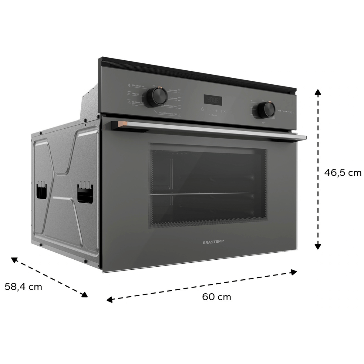 Kit Brastemp de Embutir Forno Elétrico 47L+Micro-ondas 32L Cinza e Preto 220V