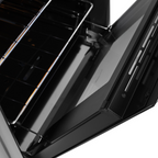 Fogão 4 Bocas Fischer de Embutir Gran Cheff Mesa de Vidro com Dourador 32750 Preto e Silver 220V