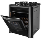 Fogão 4 Bocas Fischer de Embutir Gran Cheff Mesa de Vidro com Dourador 32750 Preto e Silver 220V