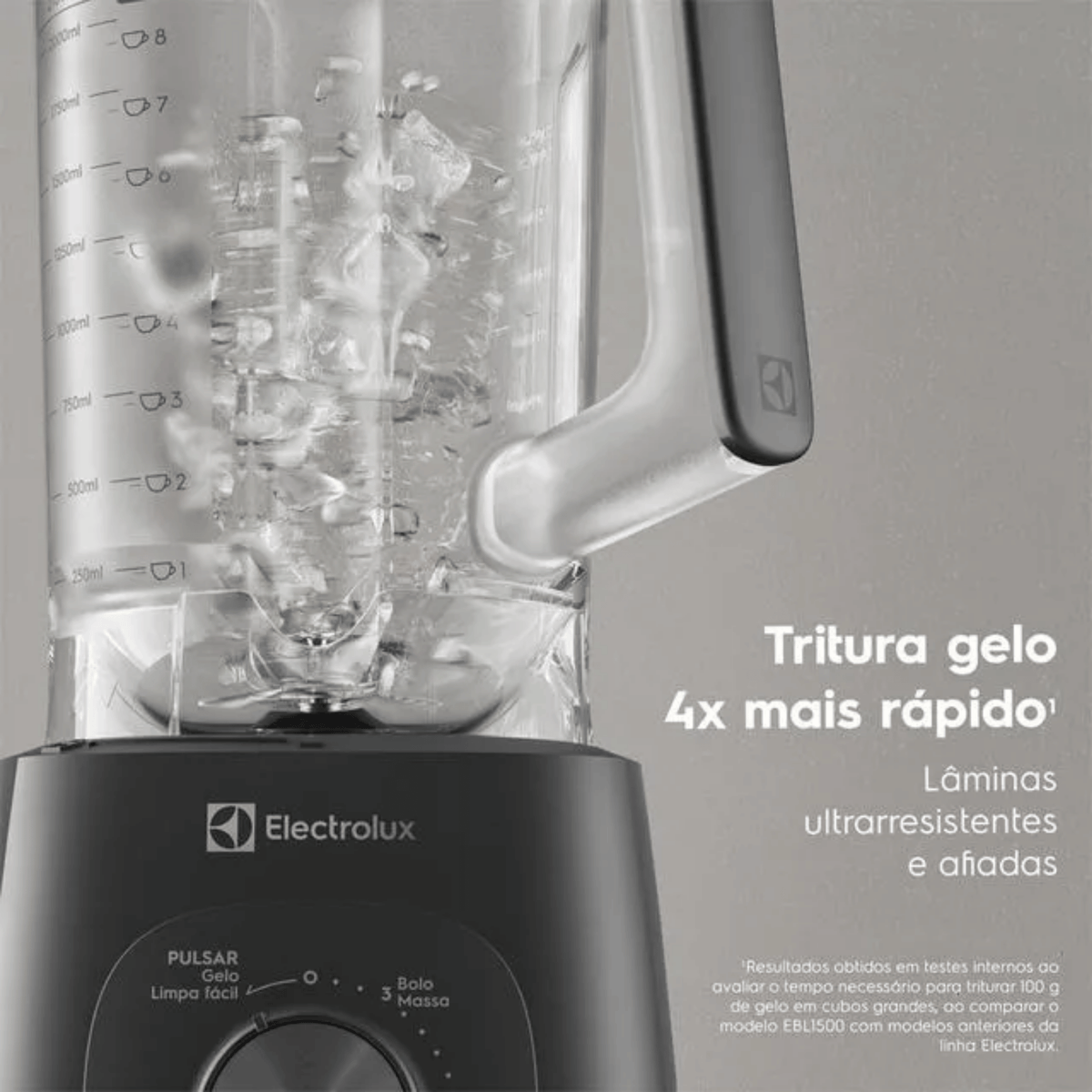 Liquidificador Electrolux 3,2L EBL1500 Efficient TriForce 15 velocidades 1500W Cinza 220V