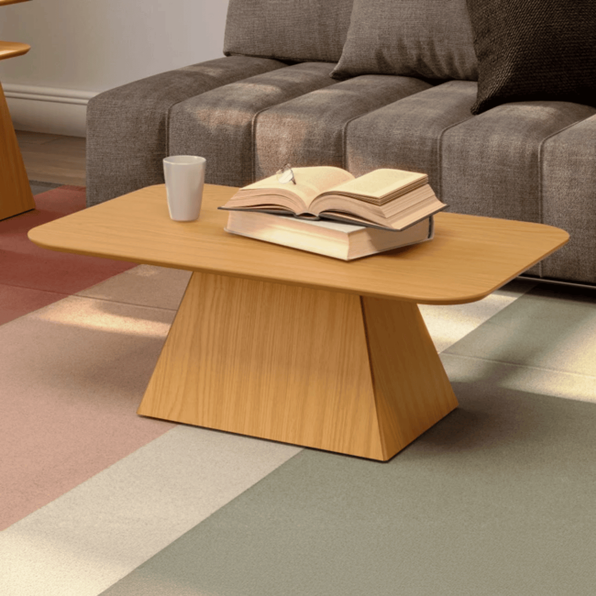 Mesa de Centro Retrô TB638 Dalla Costa 90cm 100% MDF Carvalho Rosé