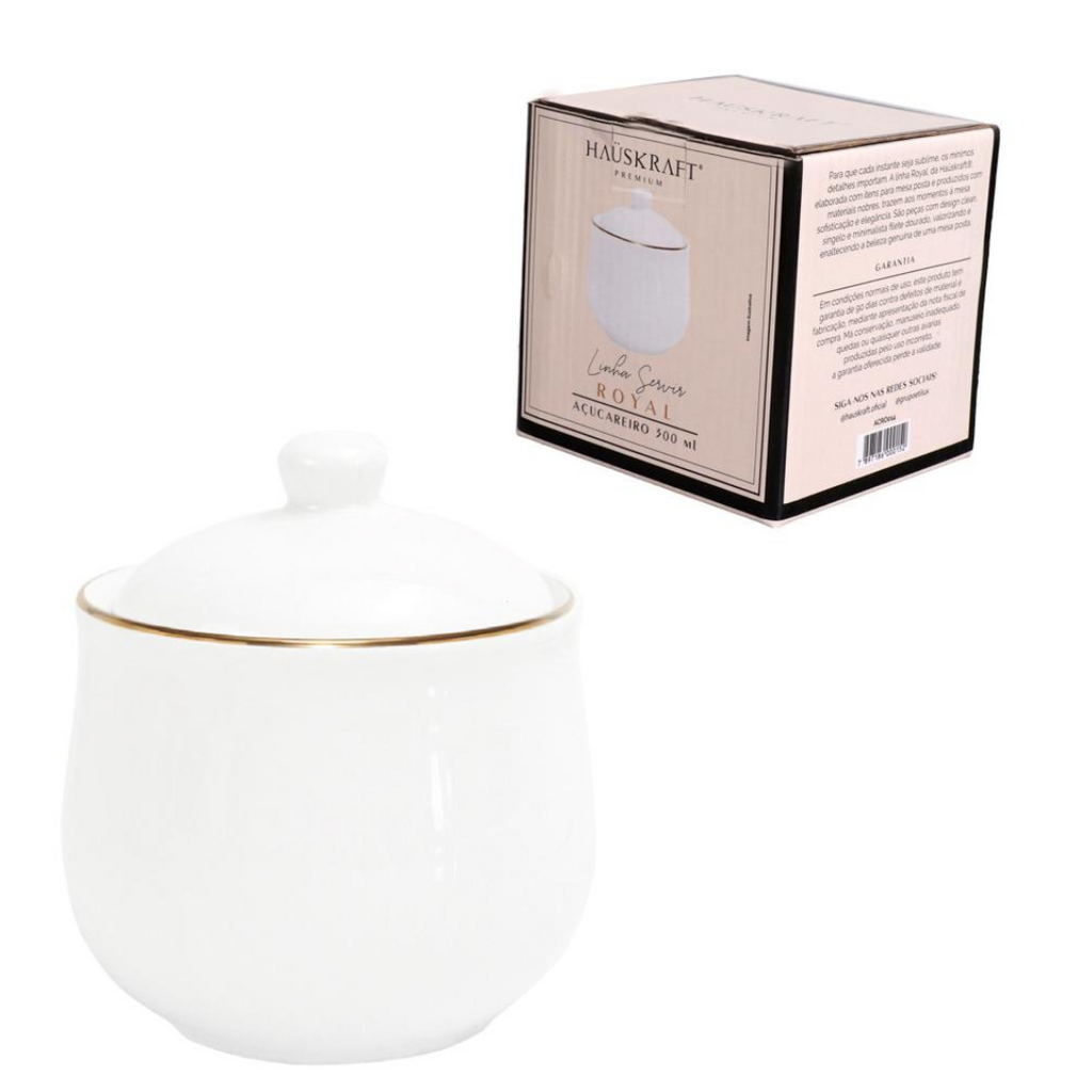 Açucareiro de Porcelana Etilux Roya Brbd 300ml