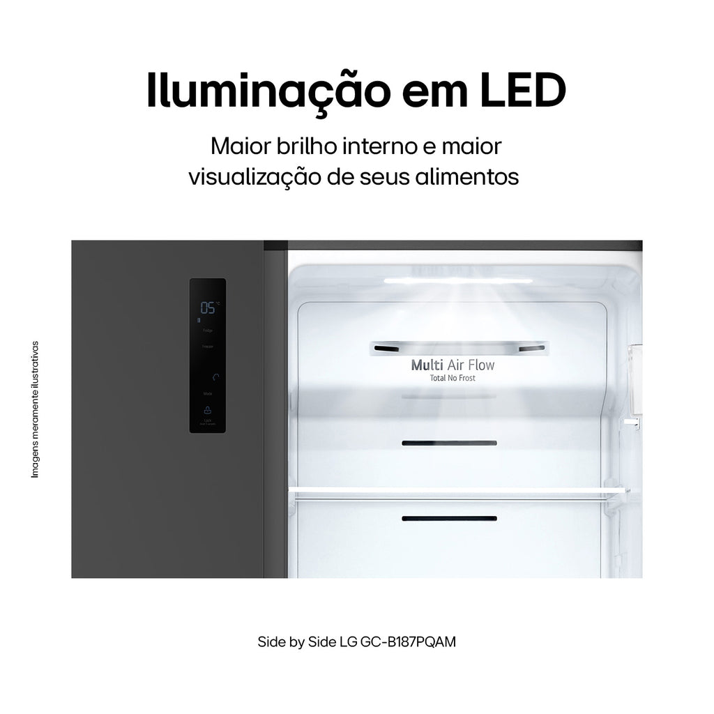 Refrigerador LG 519L Side By Side Inverter Inox 220V