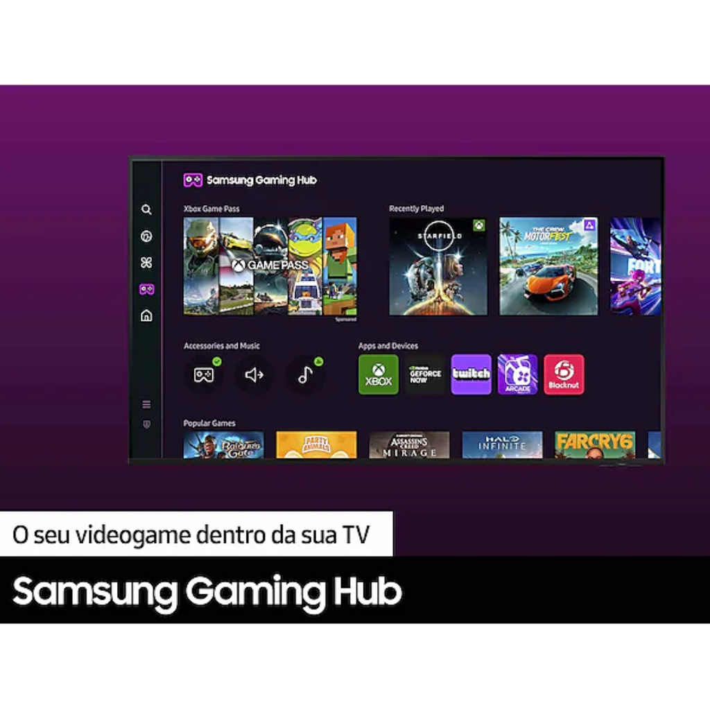 Smart TV LED 50" 4K Samsung 50DU7700 UHD Gaming Hub Bivolt