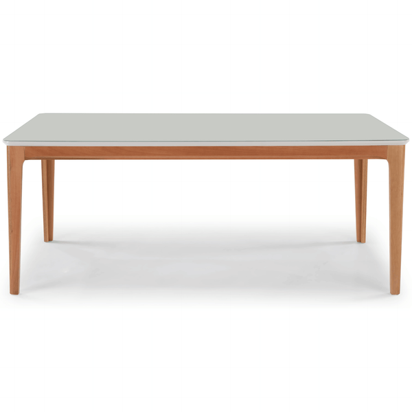 Mesa Retangular Betina Artsoli 160x90cm Tampo de Vidro Off White