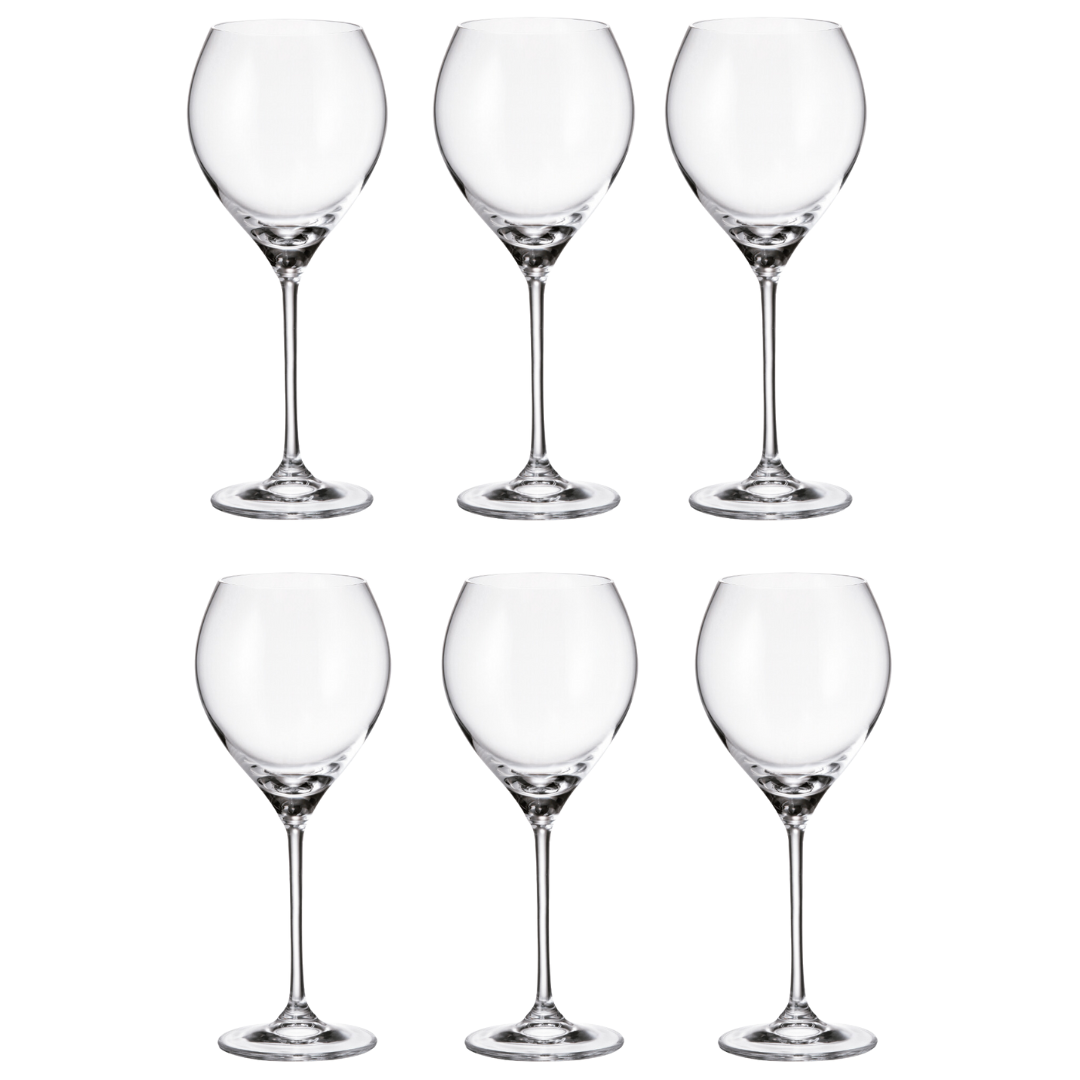 Jogo de 6 Taças para Vinho Dayhome Cristal Bohemia 470ml
