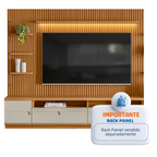 Módulo Lateral para Rack com Painel Ouro Preto Linea 44cm Nature e Off White