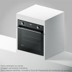 Forno de Embutir Elétrico Electrolux 80L OE8EH Efficient Com Convecção PerfectCook 360 e Grill Preto 220V