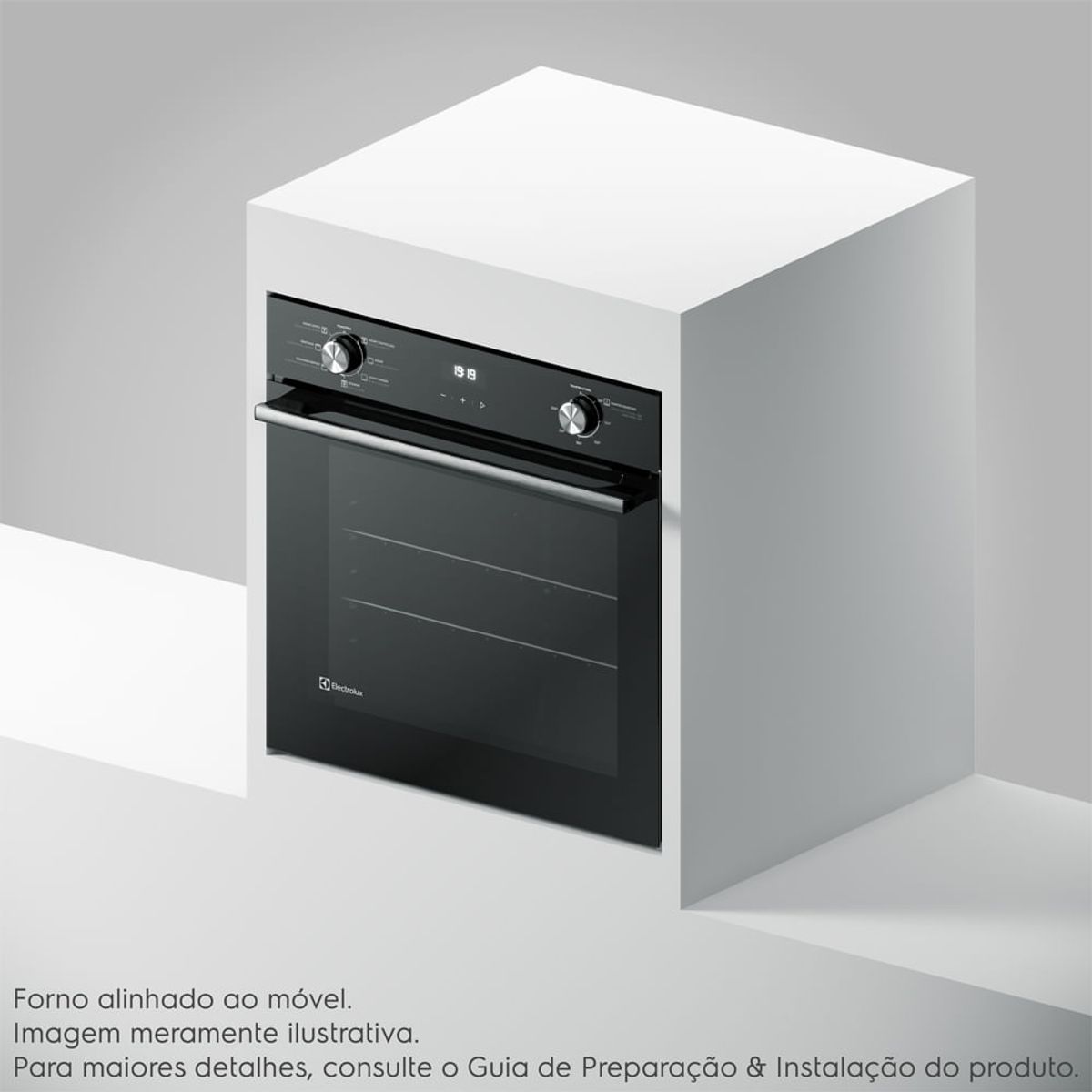 Forno de Embutir Elétrico Electrolux 80L OE8EH Efficient Com Convecção PerfectCook 360 e Grill Preto 220V