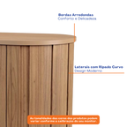 Balcão Buffet Curvo 2 Portas 100% MDF 130cm TB289 Dalla Costa Freijó/Preto Fosco