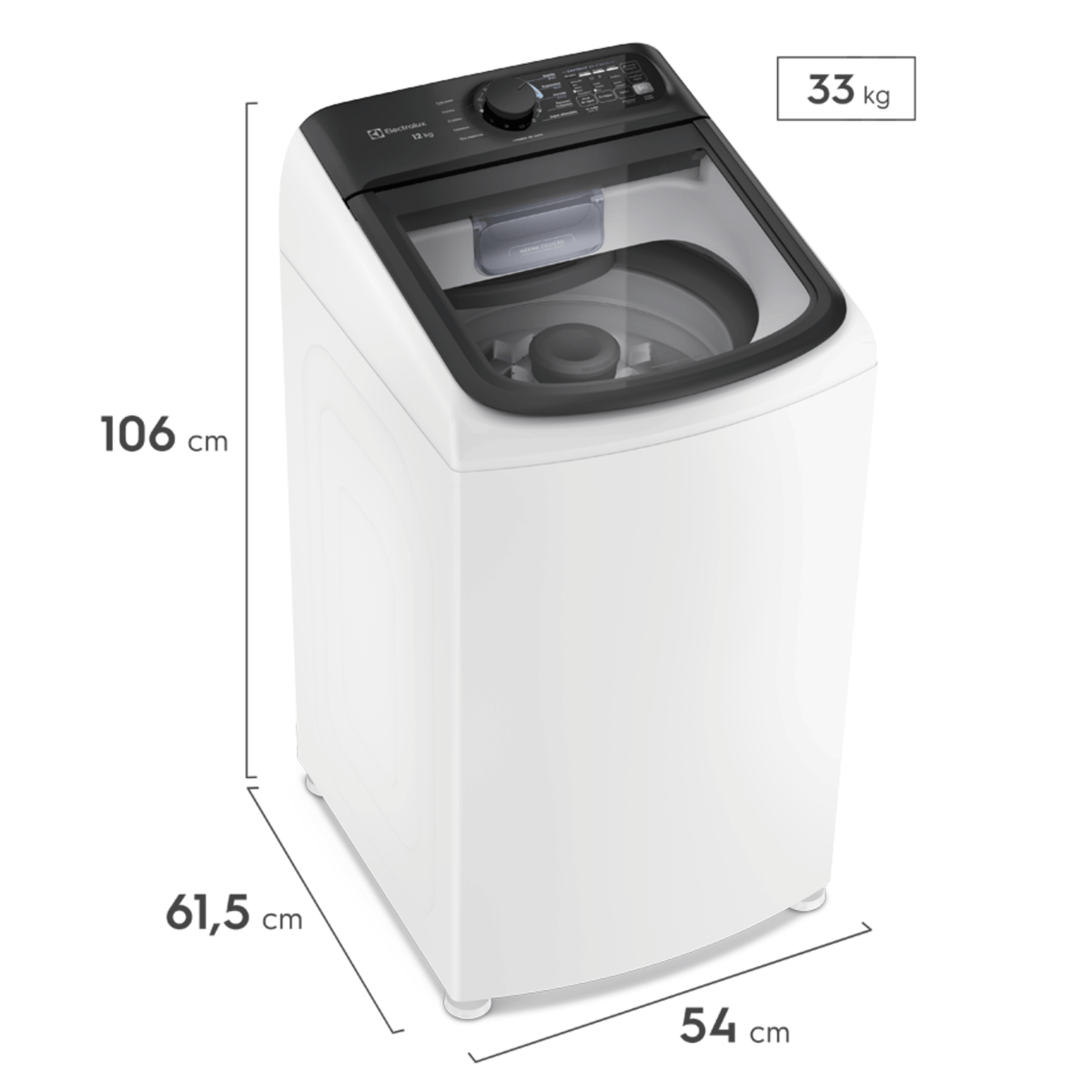 Lavadora de Roupas Electrolux Efficient 12kg LET12 Branco 220V