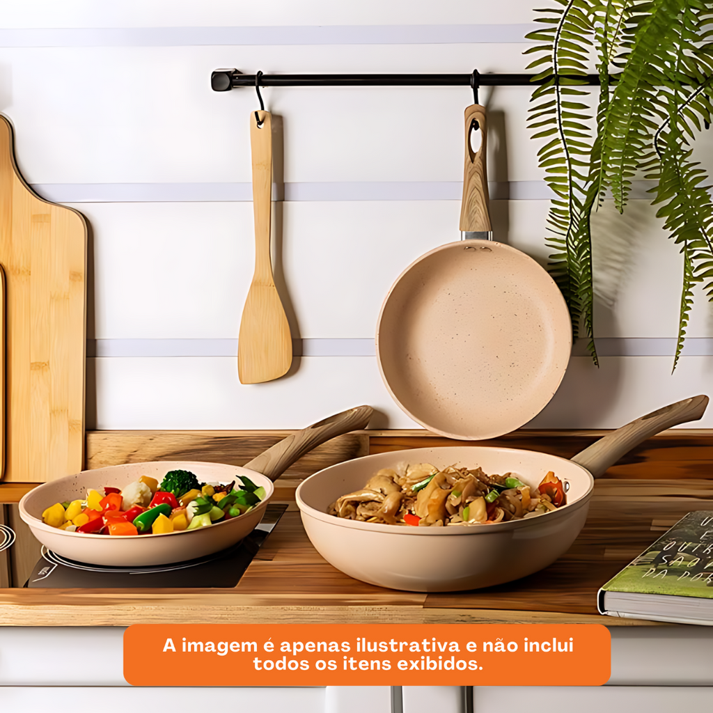 Frigideira Wok Coliseu de Indução em Alumínio Revestimento Cerâmico 28cm