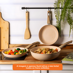 Frigideira Wok Coliseu de Indução em Alumínio Revestimento Cerâmico 28cm