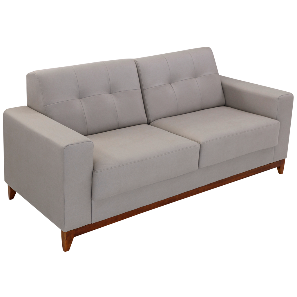 Sofá Living MH4219 180cm Herval 2 assentos Base Madeira Cinza Claro