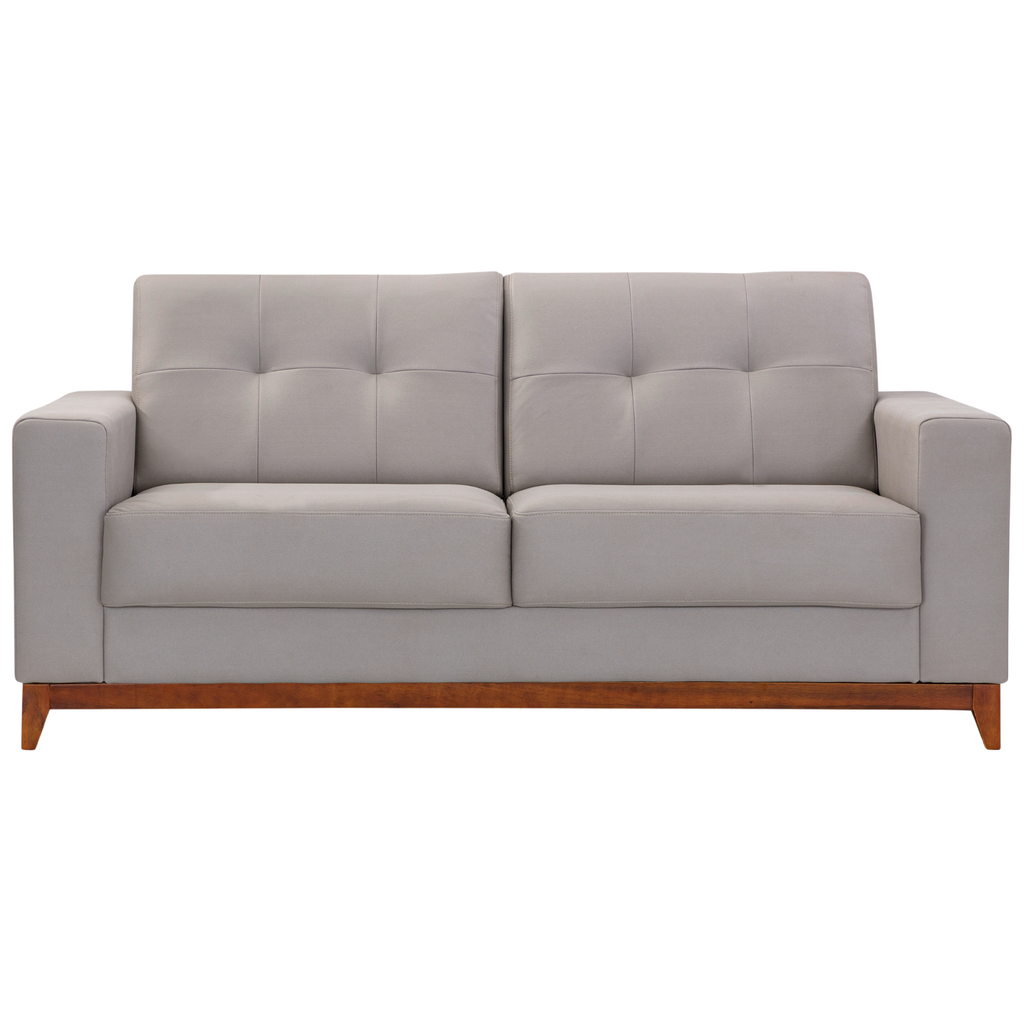 Sofá Living MH4219 180cm Herval 2 assentos Base Madeira Cinza Claro