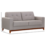 Sofá Living MH4219 180cm Herval 2 assentos Base Madeira Cinza Claro