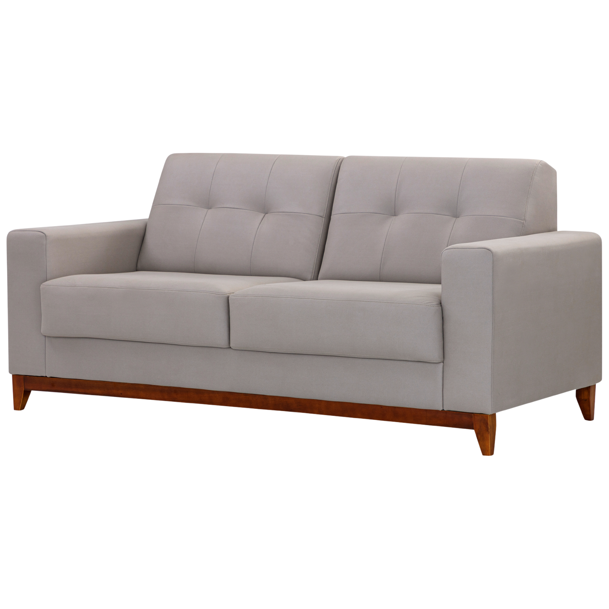 Sofá Living MH4219 180cm Herval 2 assentos Base Madeira Cinza Claro