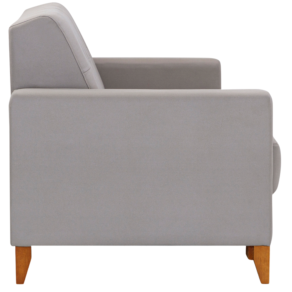 Sofá Living MH4219 180cm Herval 2 assentos Base Madeira Cinza Claro