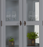 Cristaleira Rústica Linz 90cm 2 Portas e 1 Gaveta Cinza e Imbuia