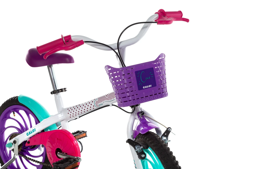 Bicicleta Caloi Ceci Aro 16 com Cestinha Branco
