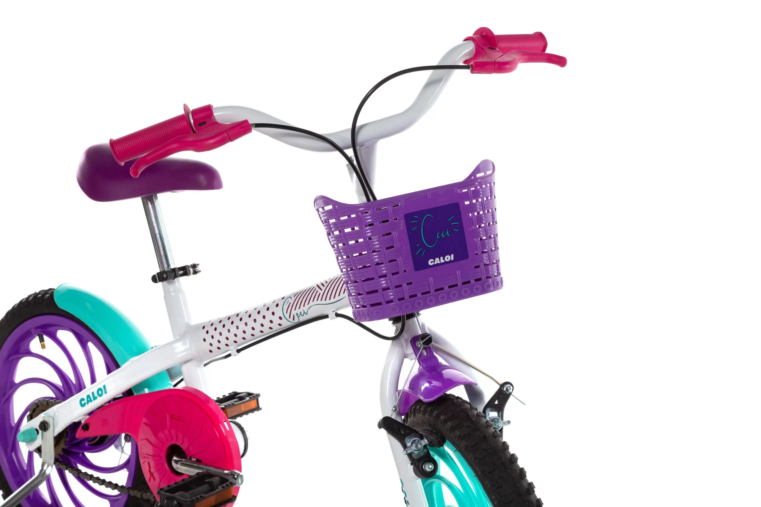 Bicicleta Caloi Ceci Aro 16 com Cestinha Branco