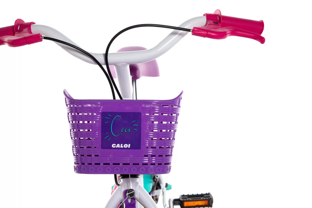 Bicicleta Caloi Ceci Aro 16 com Cestinha Branco