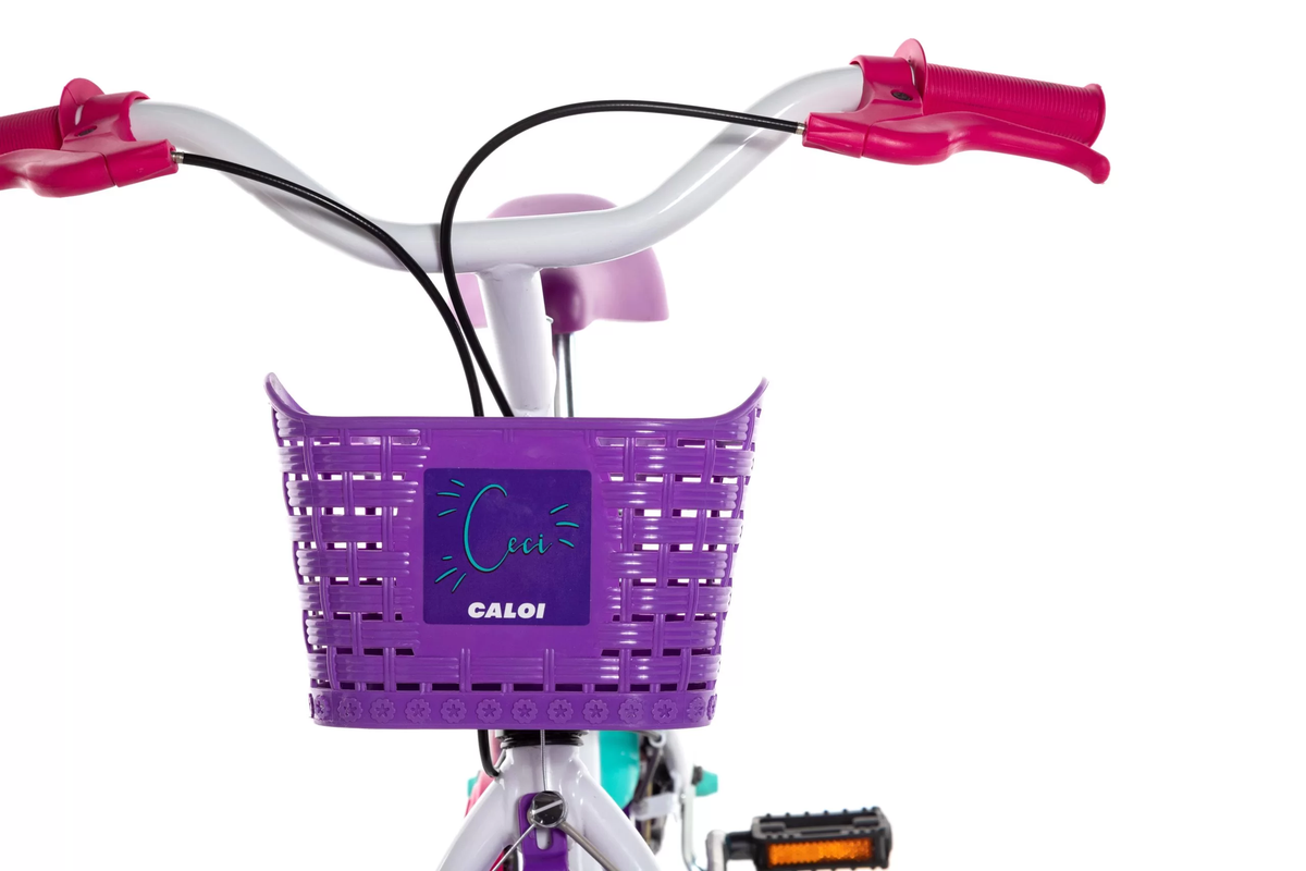 Bicicleta Caloi Ceci Aro 16 com Cestinha Branco