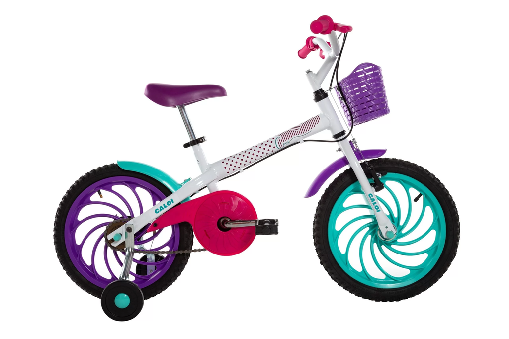 Bicicleta Caloi Ceci Aro 16 com Cestinha Branco