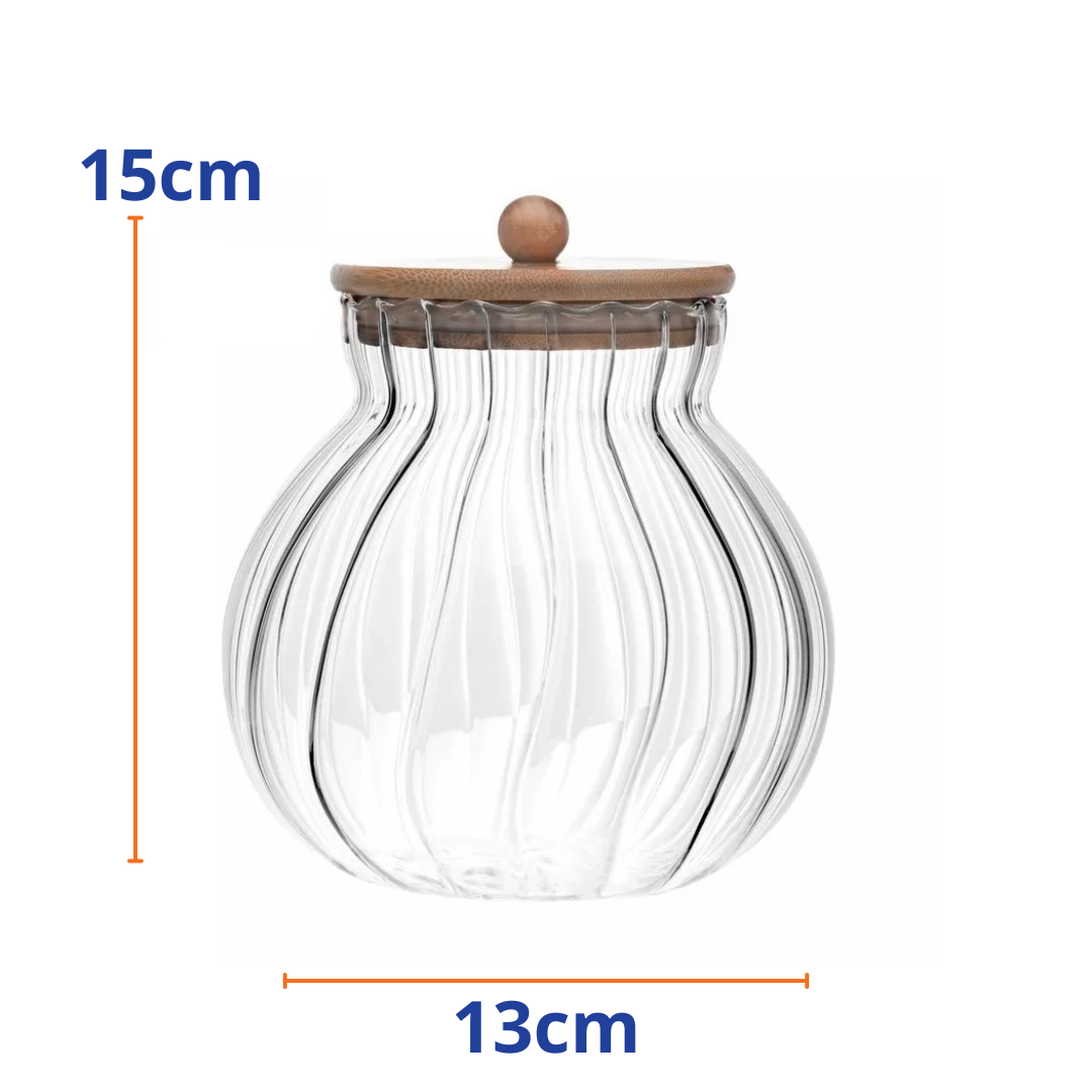 Pote Hermético de Vidro Borossilicato Rojemac Classic com Tampa de Bambu 700ml