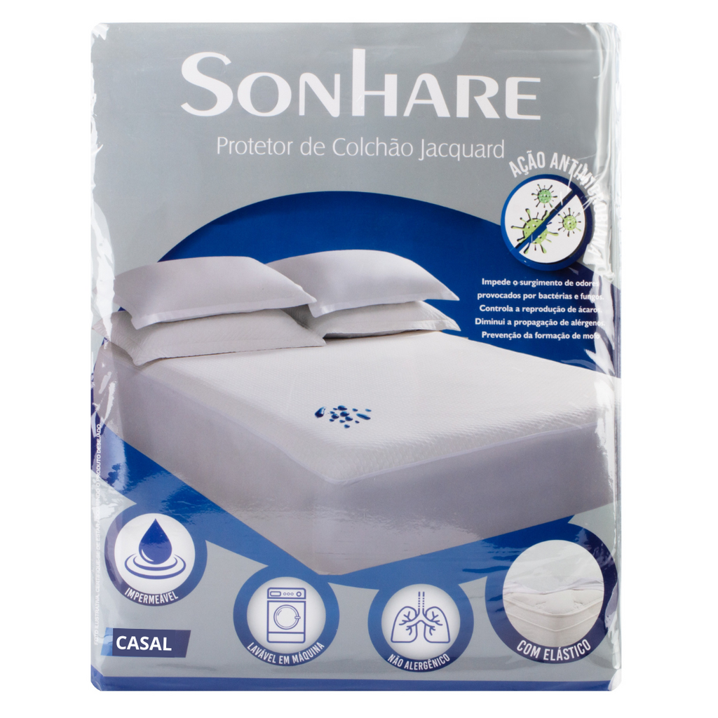 Protetor de Colchão Casal Jacquard Naturalle 300 Fios Impermeável 140x190cm