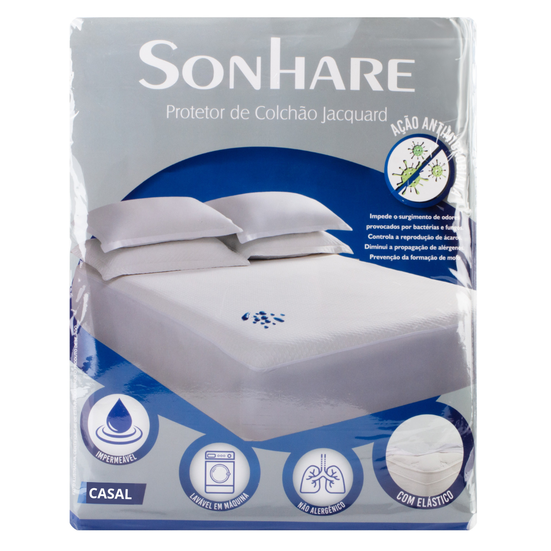 Protetor de Colchão Casal Jacquard Naturalle 300 Fios Impermeável 140x190cm