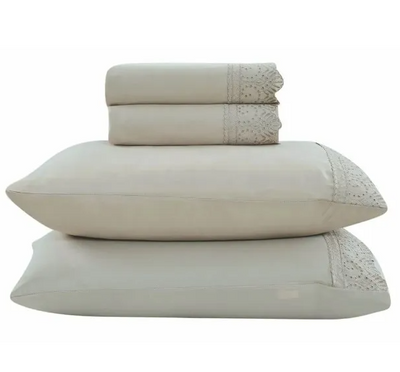 Jogo de  Roupa de Cama Casal  4 Peças  Hedrons Toque de Algodão Rendas Antílope
