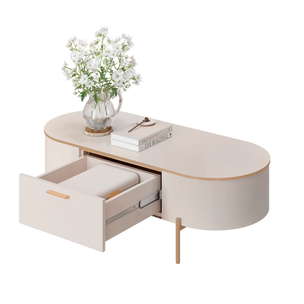 Mesa de Centro Celena 107cm DJ Móveis 1 Gaveta
