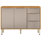 Armário Balcão de Cozinha Plena Demóbile 100% MDF 120cm 2 Portas 3 Gavetas Cinamomo e Nude