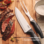 Kit para Churrasco com Faca e Garfo Trinchante 2 Peças Aço Inox