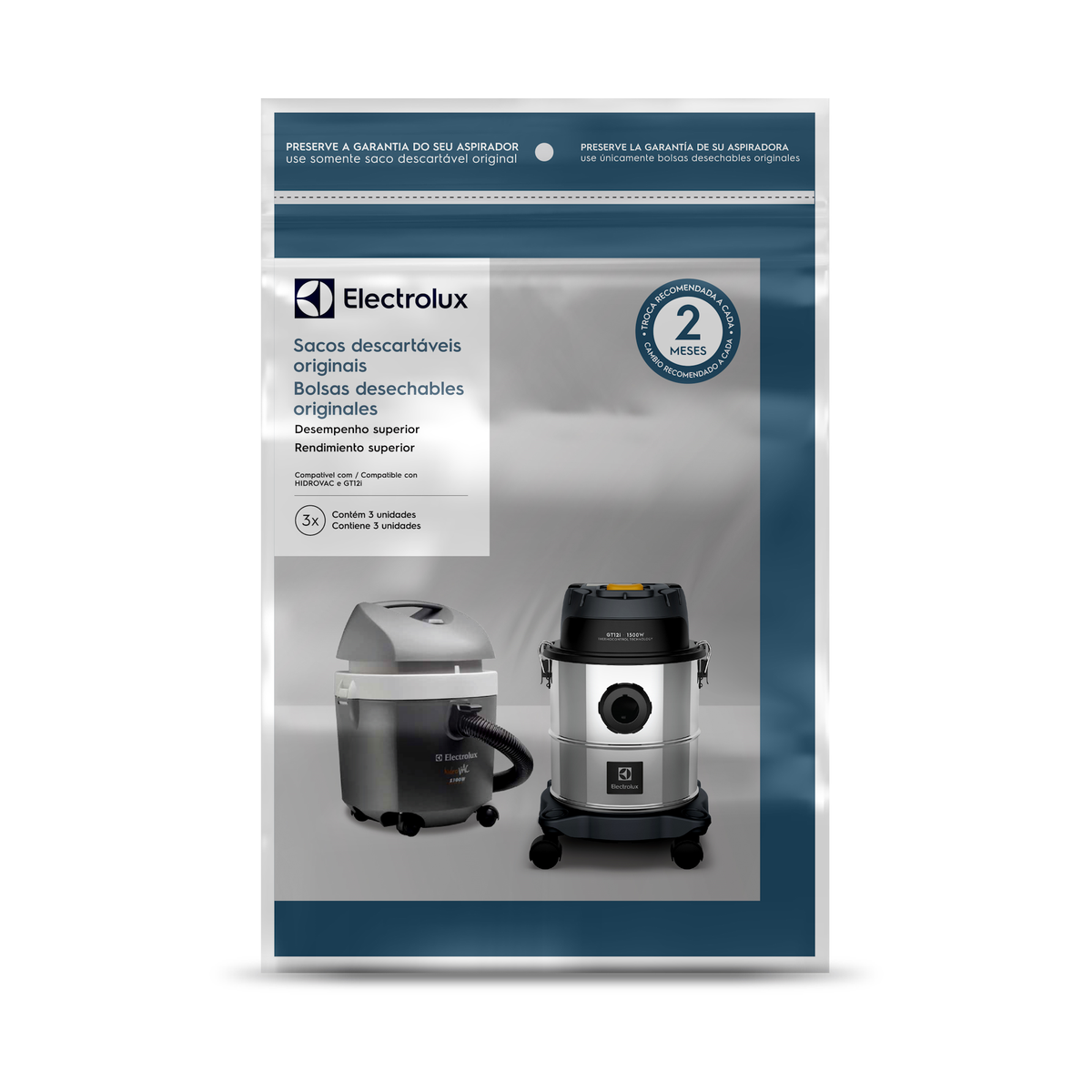 Kit com 3 sacos Electrolux para Aspirador GT3000 (CSEHV)