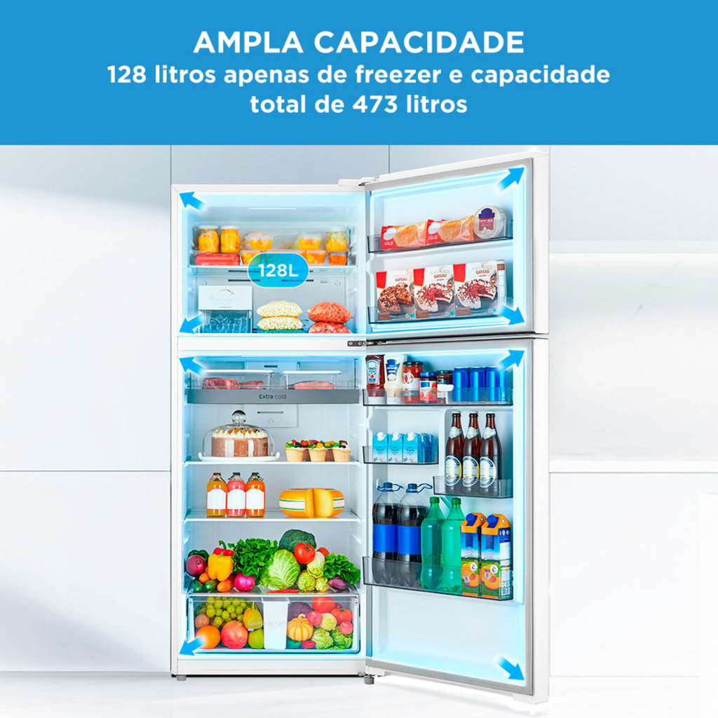 Refrigerador Midea 473L Duplex Inverter Branco Bivolt