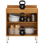 Armário Balcão de Cozinha Plena Demóbile 100% MDF 80cm 2 Portas Cinamomo e Nude