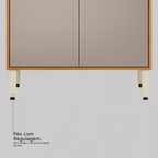 Armário Balcão de Cozinha Plena Demóbile 100% MDF 80cm 2 Portas Cinamomo e Nude
