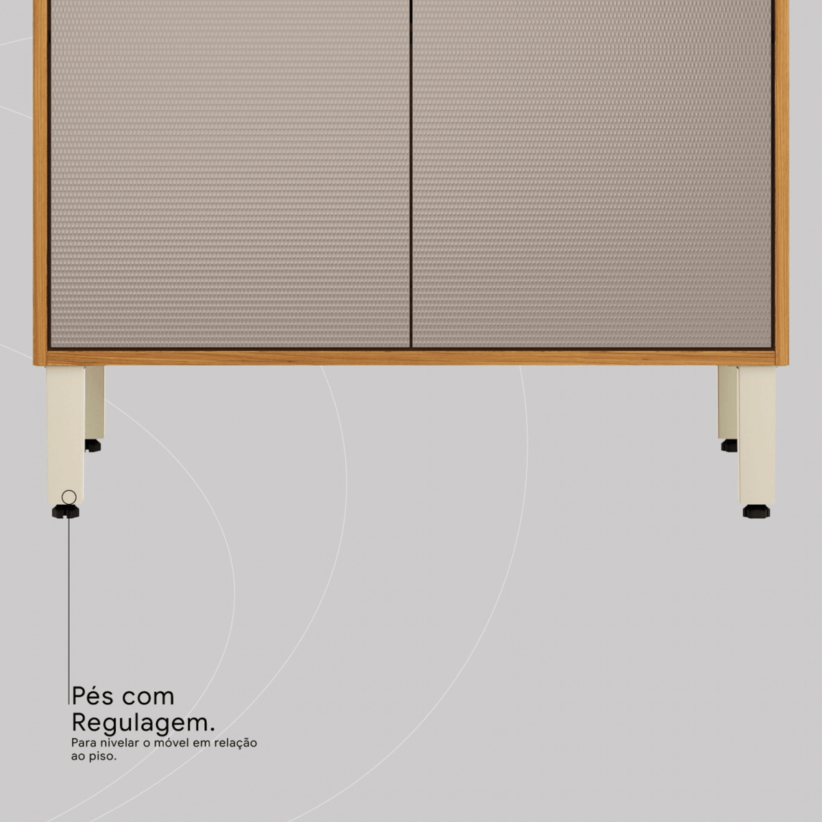 Armário Balcão de Cozinha Plena Demóbile 100% MDF 80cm 2 Portas Cinamomo e Nude