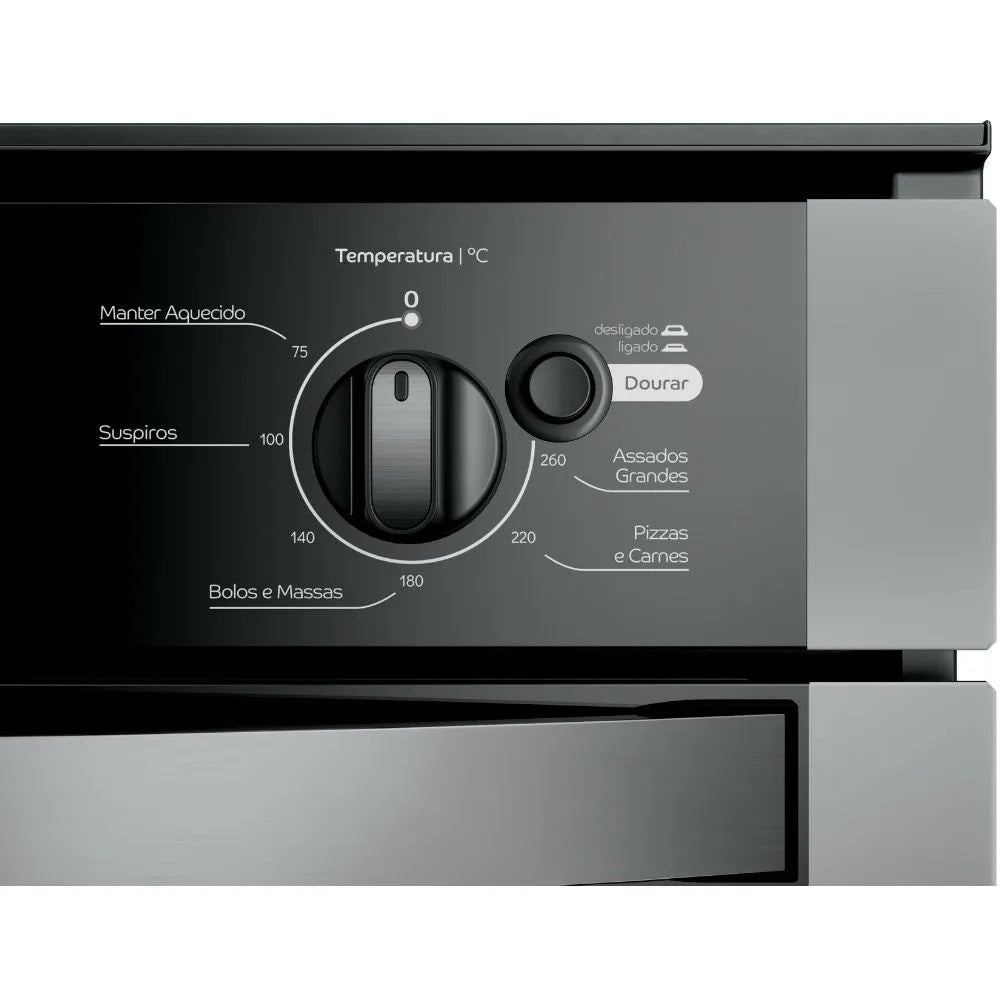 Forno de Embutir Elétrico Consul 47L COB47AR com Dourador e Timer Autodesligamento Inox/Preto 220V