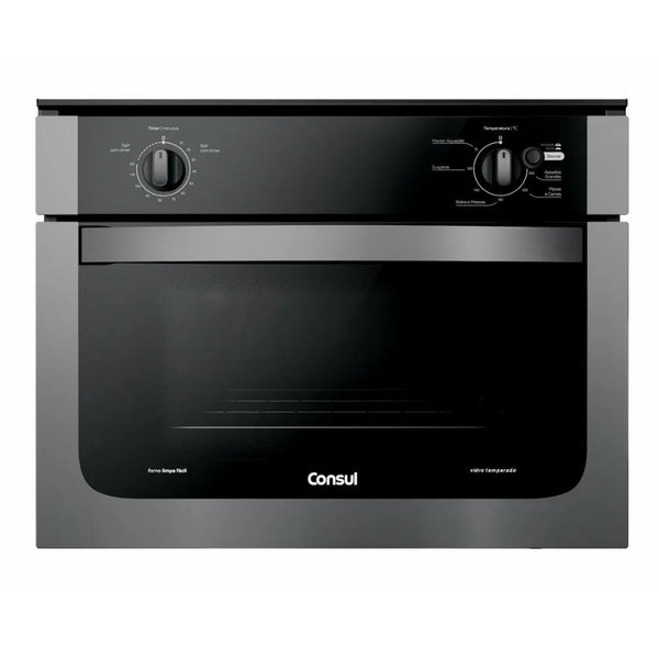 Forno de Embutir Elétrico Consul 47L COB47AR com Dourador e Timer Autodesligamento Inox/Preto 220V